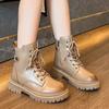2024 Autumn/Winter New Handsome British Style Side Zipper Short Boots for Women Thick Bottom Casual Boots boots women
