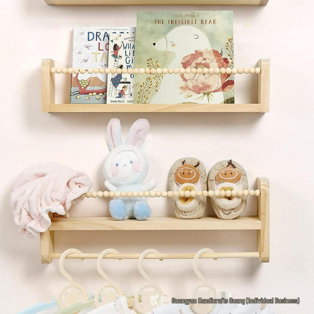 Children's Multi-Layer Wall-Mounted Wooden Bookshelf