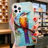Animal Oil Painting Bird Cover Phone Case For iPhone 16 17 Air 15 14 Pro Max 16E Phone Case 13 Mini 12 11 7 SE 8 Print Pattern F