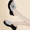 Stylish and simple sandals, fairy style heightening in summer, silver single shoes, comfortable, lazy and versatile one-word slippers