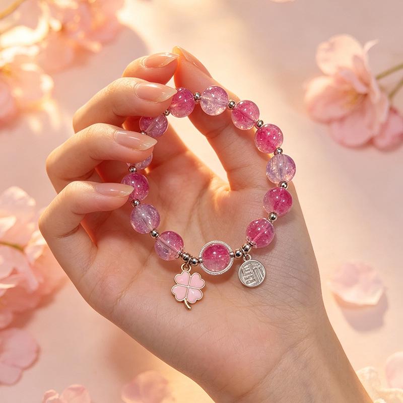 Summer Special Two-Tone Glass Beads Floral Bracelet – Luxurious & Soft Design for Women and Students