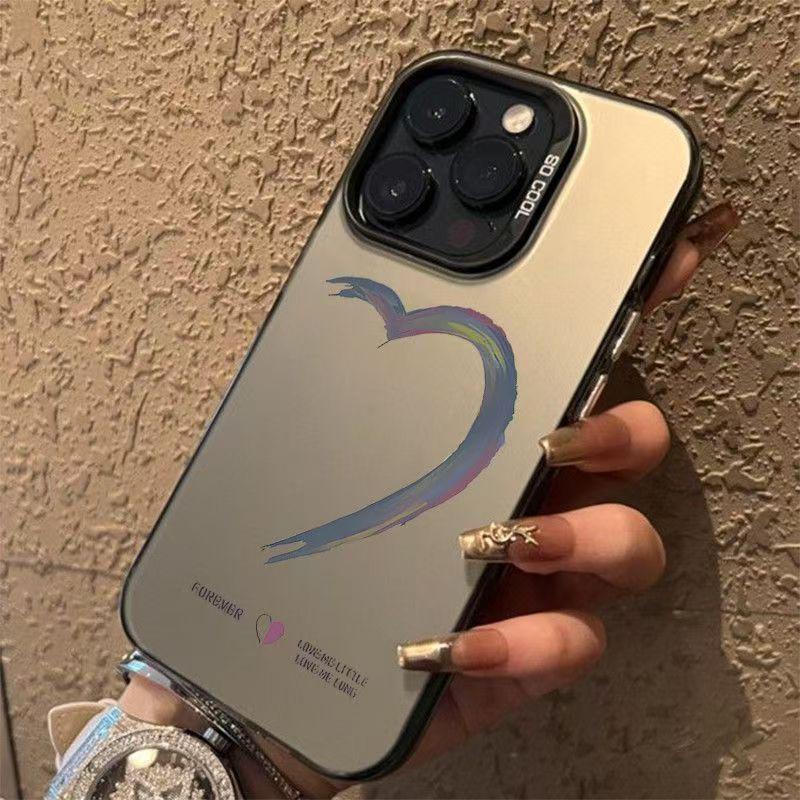 

Чехол для телефона с градиентом в виде сердца, противоударный серебристый для iPhone 17/16 Pro Max/15/14 Plus iPhone 17 Pro Max