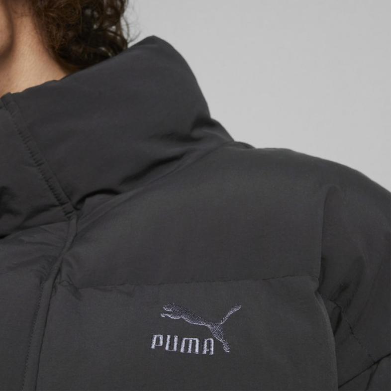 Puma Logo Embroidered Zipper Stand Collar Cotton Jacket Men Jacket Black 535573-01