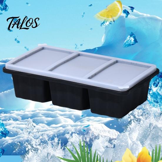 BPA-free Large Ice Cube Tray Silicone Freezer with Lid 3-Compartment And Oven Safe Mold for Soups Sauces BPA-Free Maker Easy-release