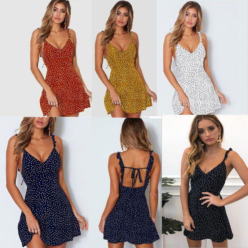 Boho Womens Floral Summer V Neck Party Evening Beach Short Mini Dress Sundress