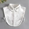 Fashion White Detachable Fake Collar Women's Lace Chiffon Lapel Half Shirt Tie False Collar Woman Fashion Accessory for Women
