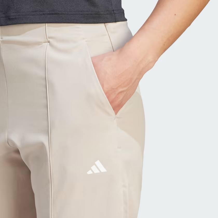 Adidas מכנסי אריגה Aeroready Train Essentials מינימליסטיים לנשים תחתונים בז' IJ5924