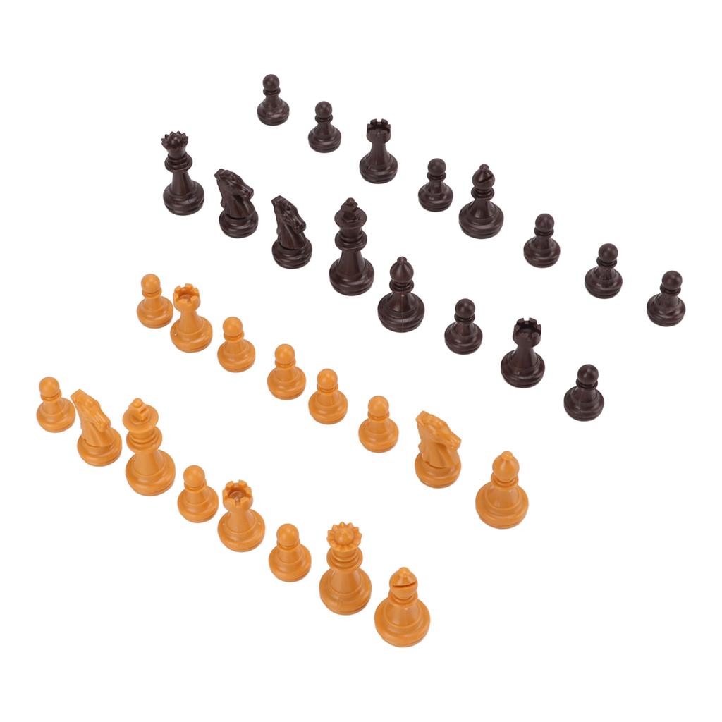 Chess Pieces Only PS Plastic Replacement Chessmen Figurine Pieces 49mm Height King for Party Relaxing(Black White )