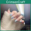 Removable White Cloud Nail Stickers Jelly Glue Style For Women