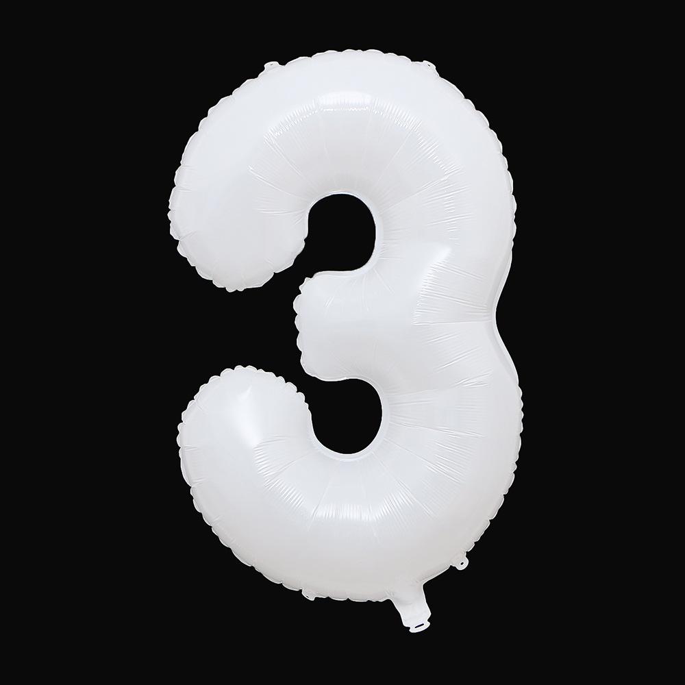 40inch White Number Foil Balloons Figure Digit Happy Birthday Party Wedding Decoration Kids Toy Helium Globos Wholesale Balloon