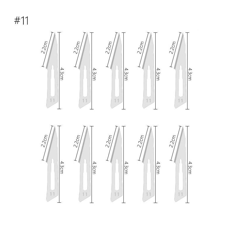 10pcs Knife Blades NO.10/11/12/15/18/20/21/22/23/24/25/60 Metal Engraving Repalce Blades DIY Wood Carving Fruit Sculpture Cutter