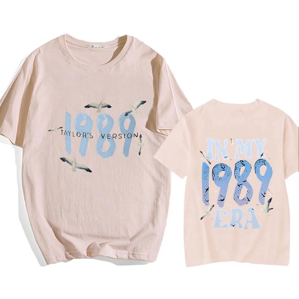 

1989 Tour Short-sleeved T-shirt with seagull pattern print, 100% pure cotton short-sleeved T-shirt, casual round-neck men s wear S