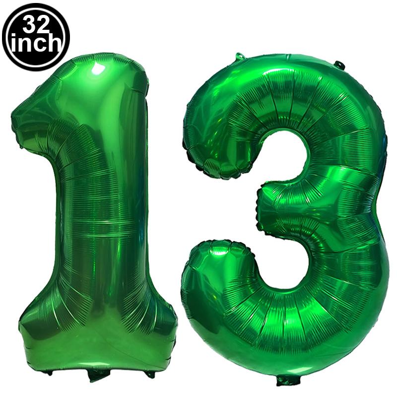 Green Large Numbers Balloon 32 Inch 0 1 2 3 4 5 6 7 8 9 Jungle Birthday Digit Bachelorette Balloons Figure Golob Party Ballon