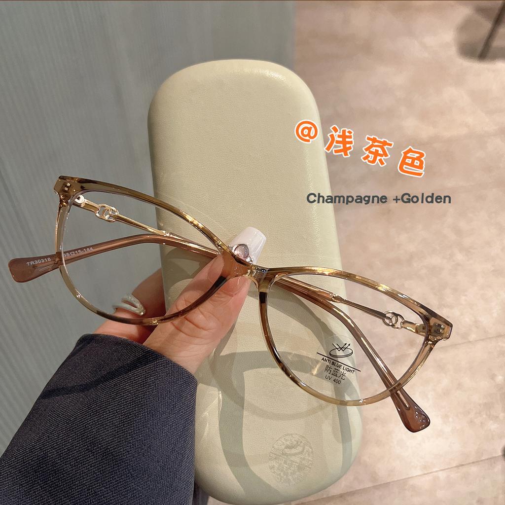 Material Glasses Frame Men Cat Eye Shape Blue Light Blocking Eyeglass For Women New Stylish Woman Glass
