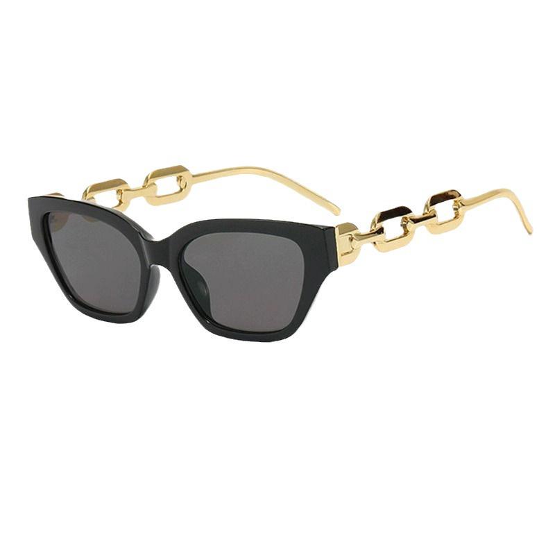 Retro Cat Eye Chunky Chain Sunglasses for a Small Face - European & American Hot Girl Style