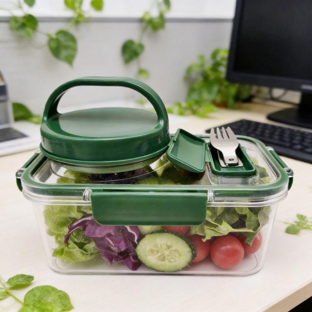 Rectangular Design Mason Jar Salad Container Leak Proof Sealed Jar Lunch Box Portable Design Keep Fresh Salad Storage Jar