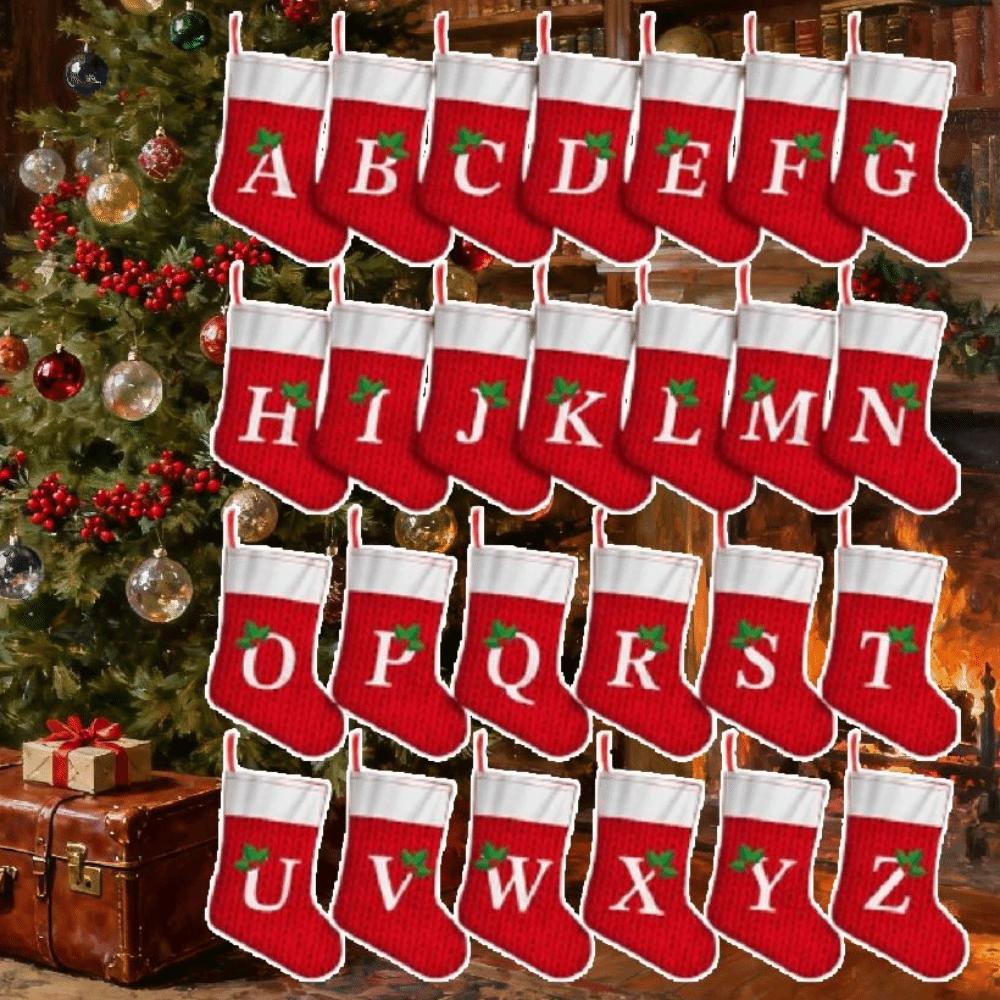 Creativity Christmas Alphabet Socks A-Z Candy Bag Multifunctional Christmas Gift Bag  New Year