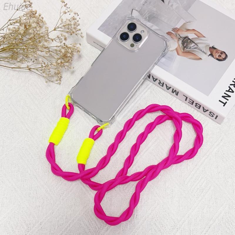 Four Corners Strap Case For Samsung Galaxy A56 A36 A16 A26 A55 S26 Ultra S25 FE Crossbody Cord Lanyard Shockproof Clear Cover
