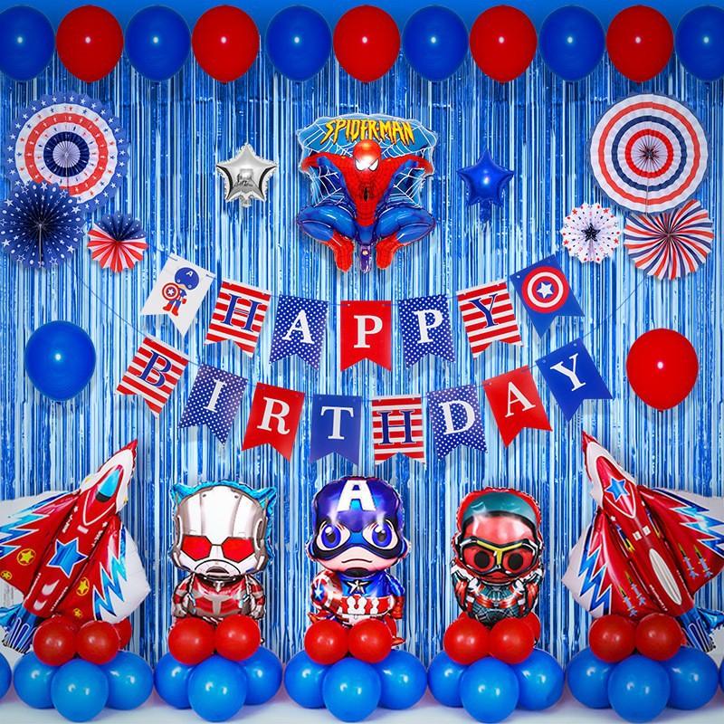 Super Birthday Suit Avengers Themed Party Decoration Spider-Man Captain America Balloon Suit