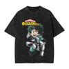 My Hero Academia Aizawa Shouta Anime Design Washed T Shirts Hip Hop Vintage T-Shirt Boku Tees Tops 100% Cotton Harajuku Unisex