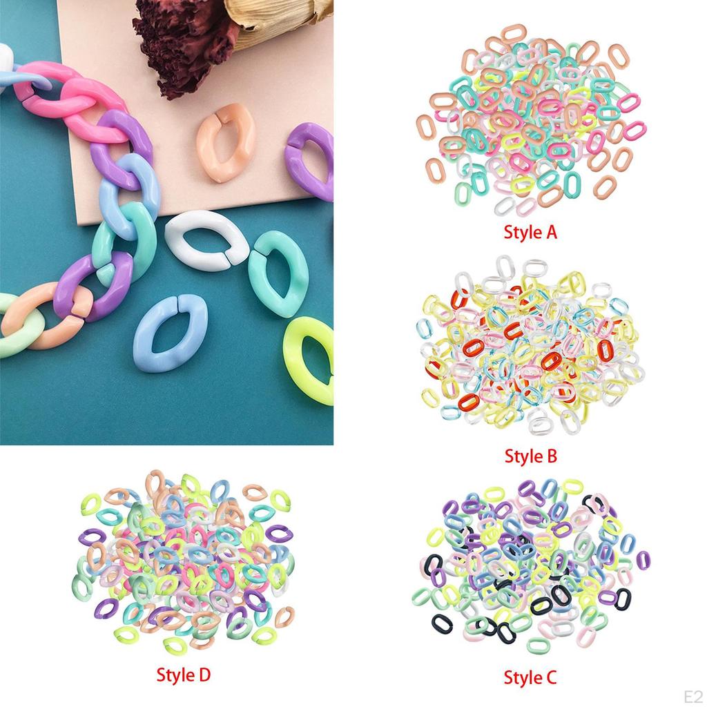 300Pcs Acrylic Assorted Color Linking Rings Connectors for Glasses Bags Earring Necklace Jewelry