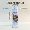 1PC Sloth Holding Flower Print 750ml Color Plastic Sports Water Bottle Leakproof Flip Straw Lid Suitable for Sports Office Home Use