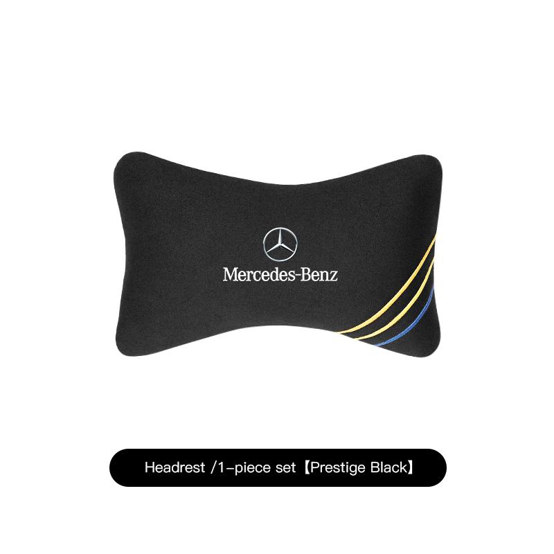VFO1 Leather Car Seat Headrest Memory Foam Comfort Neck Pillow Auto Interior For Mercedes Benz AMG A/B/C/E/S ClassW206 W220 W211 W212