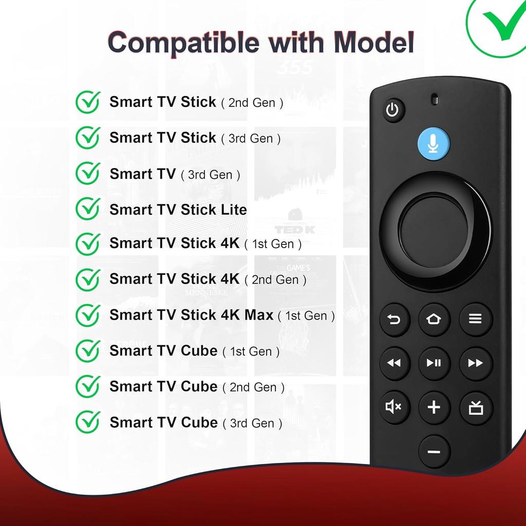 Replacement Voice Remote Control Fit for FireSeries-AMZ-Smart TVs Stick/Lite/4K Max/4K/HD,TV Cube, Smart TV 3rd Gen, Compatible with