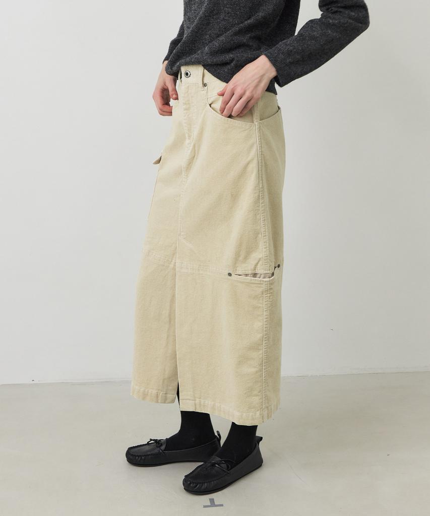 CITYBREEZE Corduroy Utility Skirt_Ivory