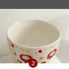 Ceramic Cat Bowl Cute Anti Tipping Pet High Foot Bowl Slanted Mouth Large Capacity Dog Food Feeding Basin Water Container