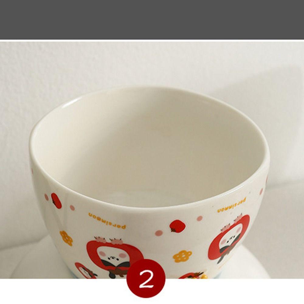 Ceramic Cat Bowl Cute Anti Tipping Pet High Foot Bowl Slanted Mouth Large Capacity Dog Food Feeding Basin Water Container