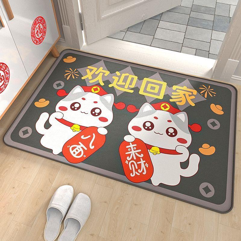

Cat diatom mud bathroom absorbent floor mat quick drying toilet door non-slip foot mat toilet cute carpet 40X60cm 15.7X23.6in