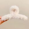 Solid Fluffy Cross Hair Claw For Women Girls Sweet Hair Ornament Plush Headband Hair Claw Clip Hairpin Hair Accessories
