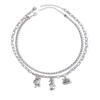 Vintage Santa Claus Snowman Rhinestone Choker Necklace