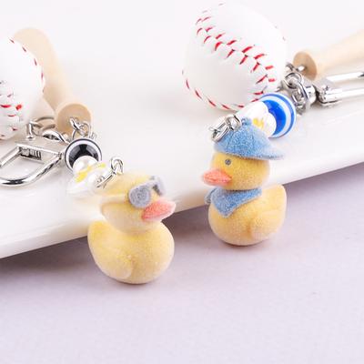 Cute Yellow Duck Keychain Sports Style Adorable Design Lightweight Ideal Gift For Young Women And Cartoon Lovers