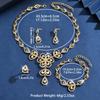 Classic Exaggerated Flower Claw Chain Necklace Earrings Bracelet Ring Set Suitable for Dating, Traveling, Birthday Gifts