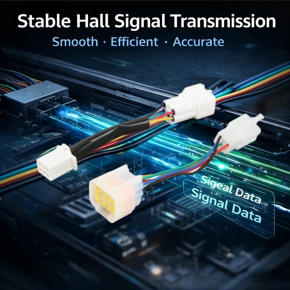 KIMISS 2PCS Electric Motorcycle Controller Connector, 165mm/6.49in Motorcycle Hall Controller Adapter IP67 Sensitive