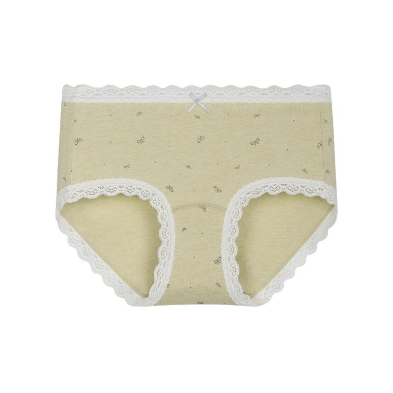 Women Mid Waist Antibacterial Full Cotton Crotch Breathable Seamless Triangle Underwear