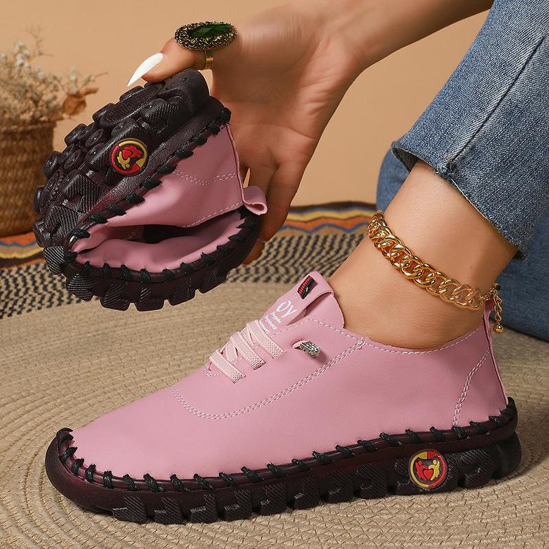 Summer real soft leather single shoes women's comfortable flat non-slip mother shoes soft sole casual sports