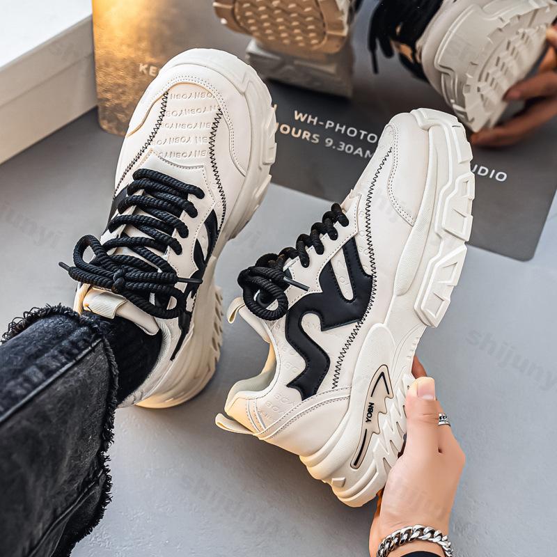 Fashion Niche Design Low Top Casual Thick Soled Sports Shoes for Men 2025 Autumn New Fashion Trend Versatile Comfortable Chunky sneakers