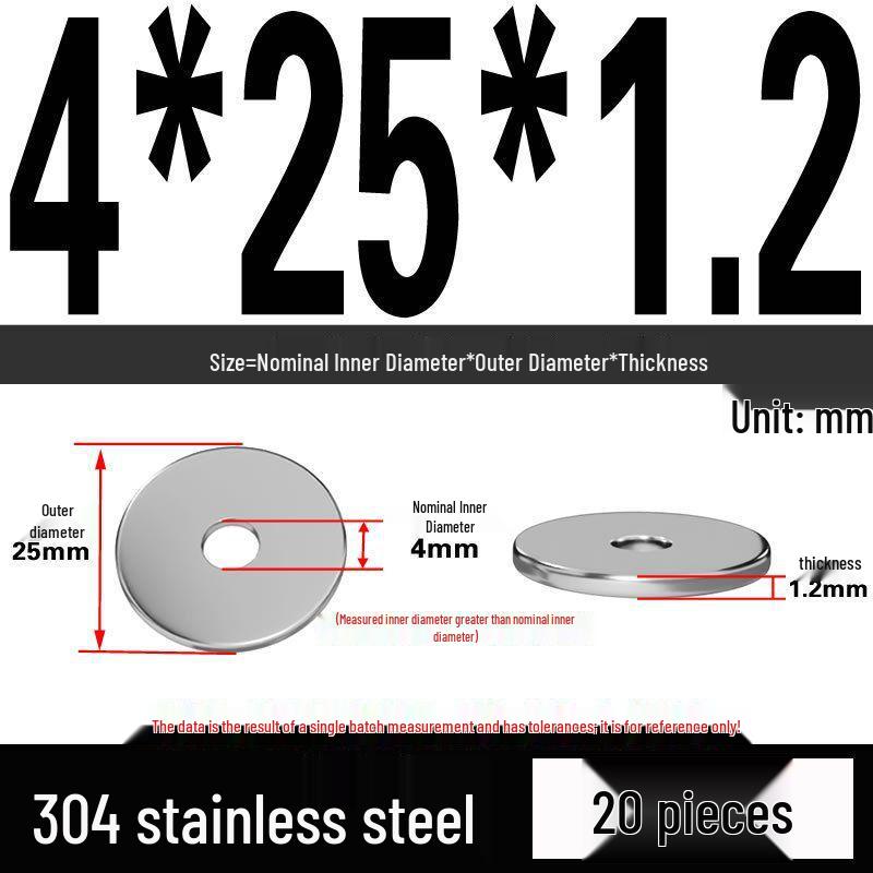 Thickened 304 Stainless Steel Flat Washer Spacer (M2-M36)