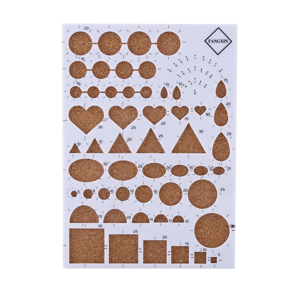 DIY Paper Craft Template Board Tweezer Pins Slotted Pen Quilling Tools Kit (White)