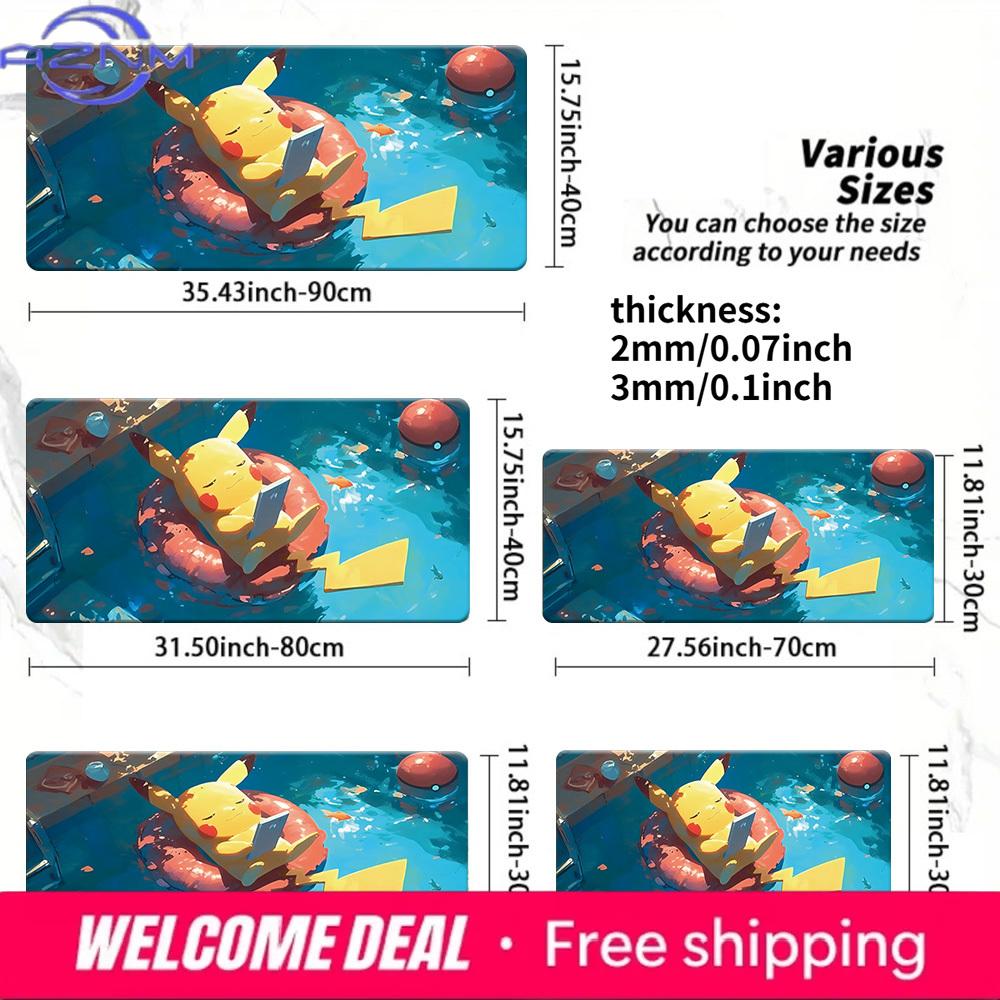 Relaxing Poolside Pikachu Gaming Mouse Pad NonSlip Desk Mat 30x80x0.2cm