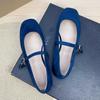 Fashion Flat Shoes for Women 2025 Square Toe Shallow Mouth Suede New Mary Jane Shoes Large Size Women's Shoes 42 43 44 Zapatos