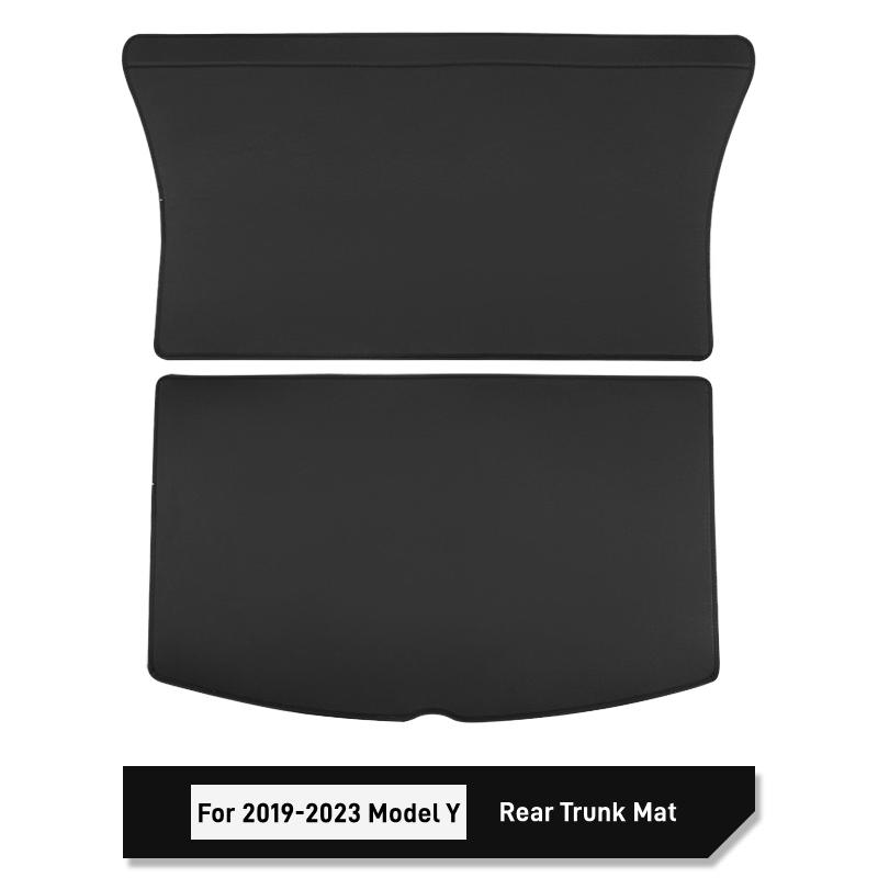 For Tesla Model Y Model 3 2017-2025 Leather Trunk Mats Rear Seat Back Protector Pad Backrest All Weather Liner Pet Anti-kick Pad