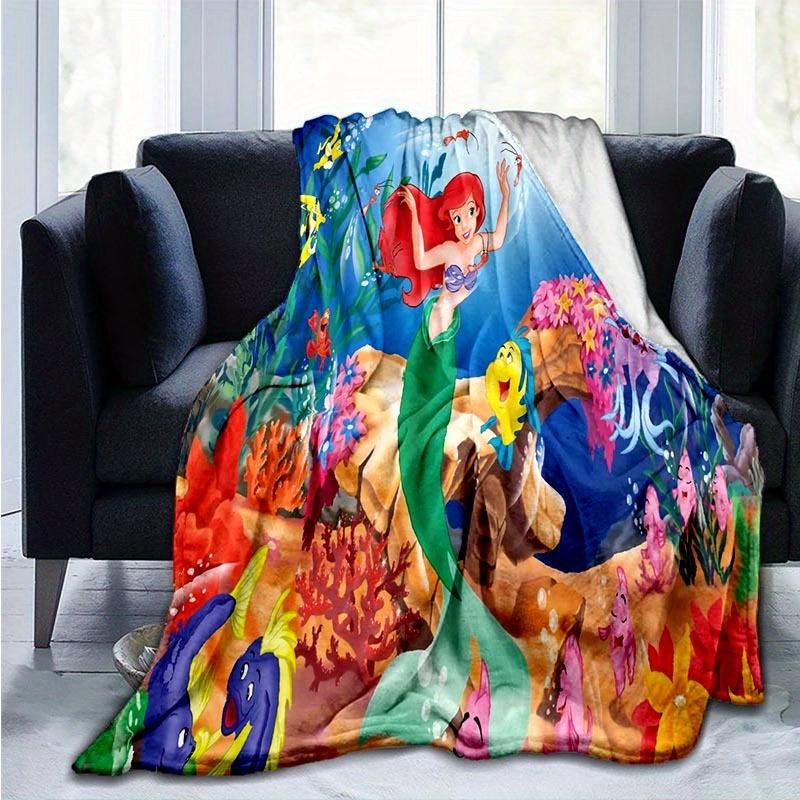 

1pc The Little Mermaid Printing Blanket - Soft, All-Season Throw for Living Room, Bedroom,Personalized Gift with Adorable Cartoon Design 80cmx120cm(31inx47in)