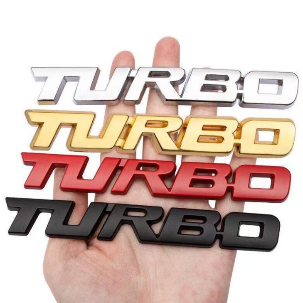 9.7 * 1.1CM Car 3D zinc alloy metal turbocharged TURBO car logo sticker for automobiles