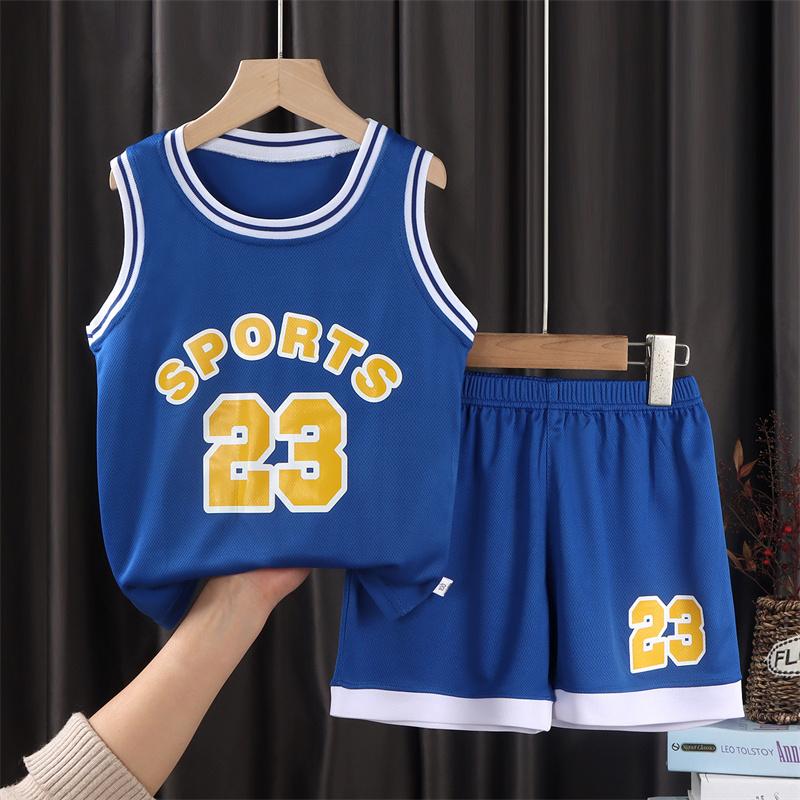 2026 Summer Children O-Neck Sleeveless Vest Suits Baby Spring Short Pants Two-pieces Set Cartoon Cotton Suit for Girl Boy