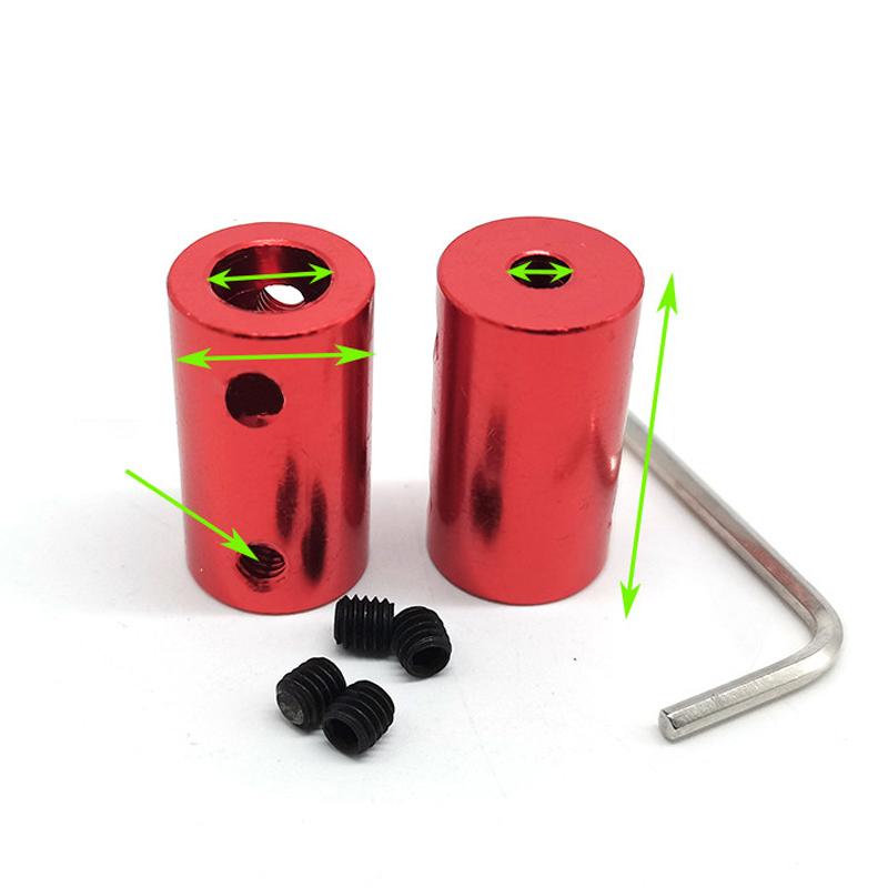 1PCS Burgundy Aluminum Alloy Colored Coupling Length: 25mm Specification: 3~10 Full Series Rigid Coupling Set Screw