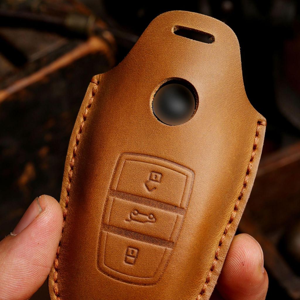 Husa de chei din piele naturală lucrată manual pentru Volkswagen Touareg